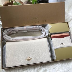 🔥FINAL PRICE🔥Coach Boxed Anna Foldover Clutch Crossbody And Card Case Set